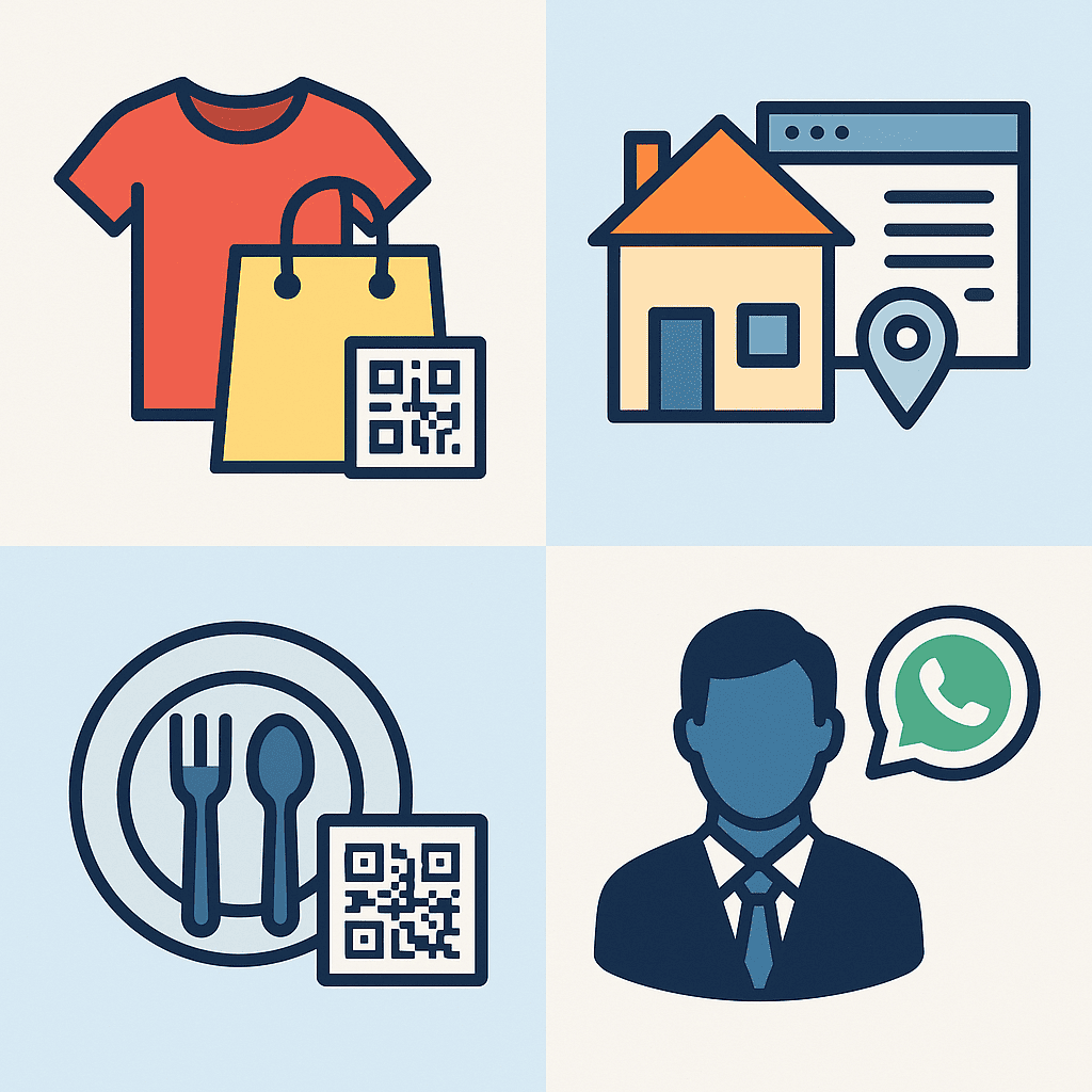 Casos reales por rubro: ropa, inmobiliarias, restaurantes, servicios